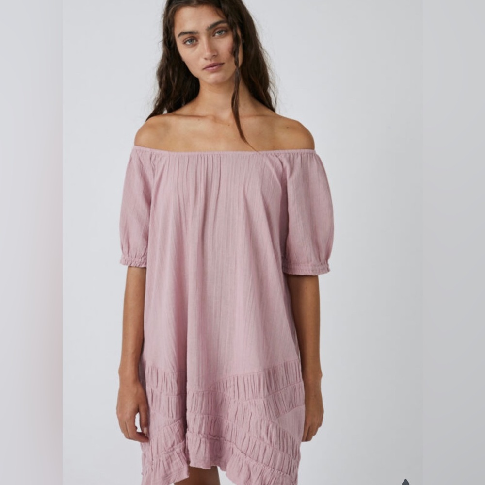 Free People so scenic mini dress pink size large dusty rose